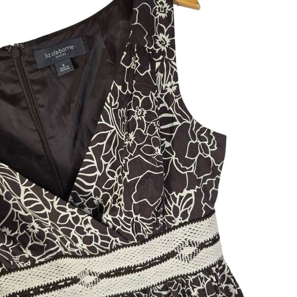 Liz Claiborne Floral Brown and Cream Midi Dress - Picture 4 of 9